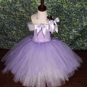 Handmade Lavender Princess Tutu Dress Set 24M–3T – Formal Floor Length